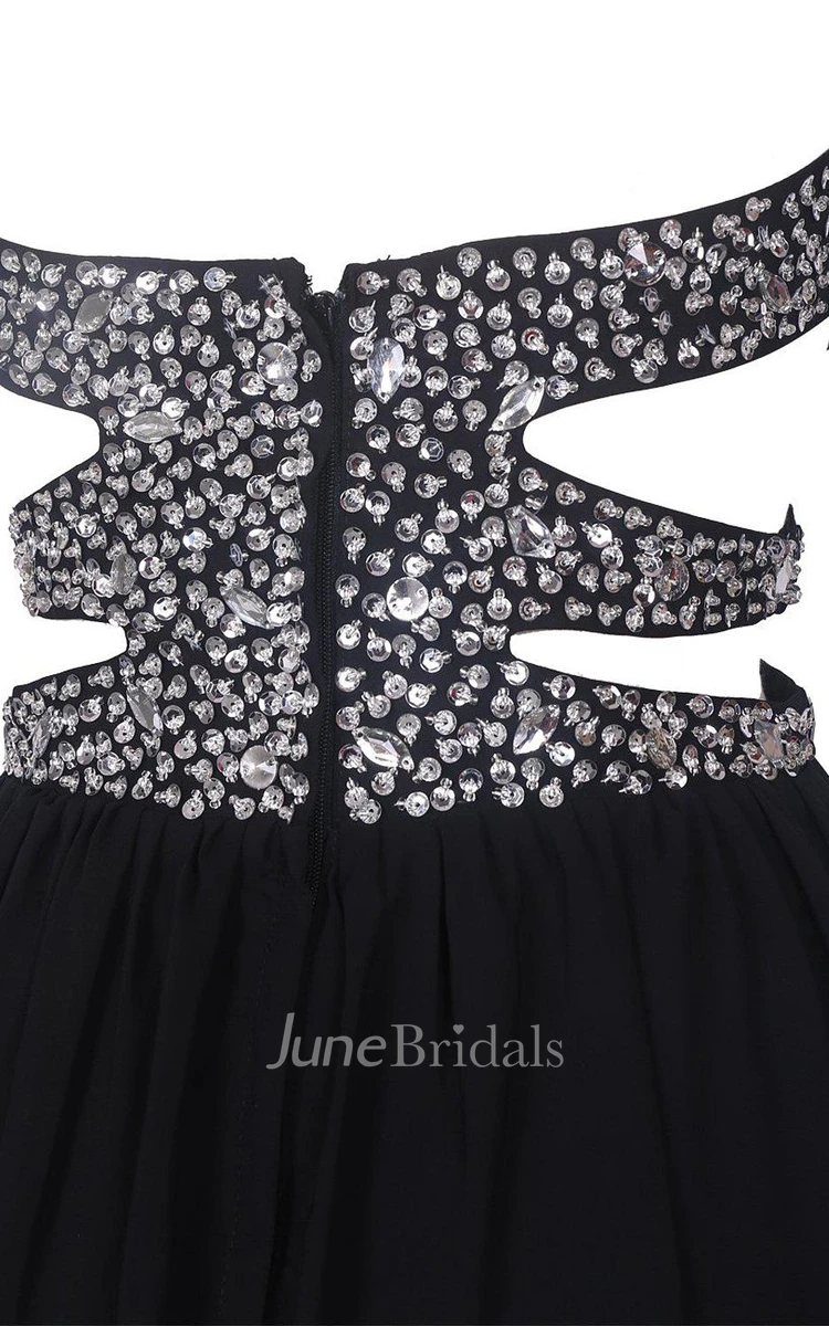 Sweetheart A-line Gown With Side Cut and Beadings