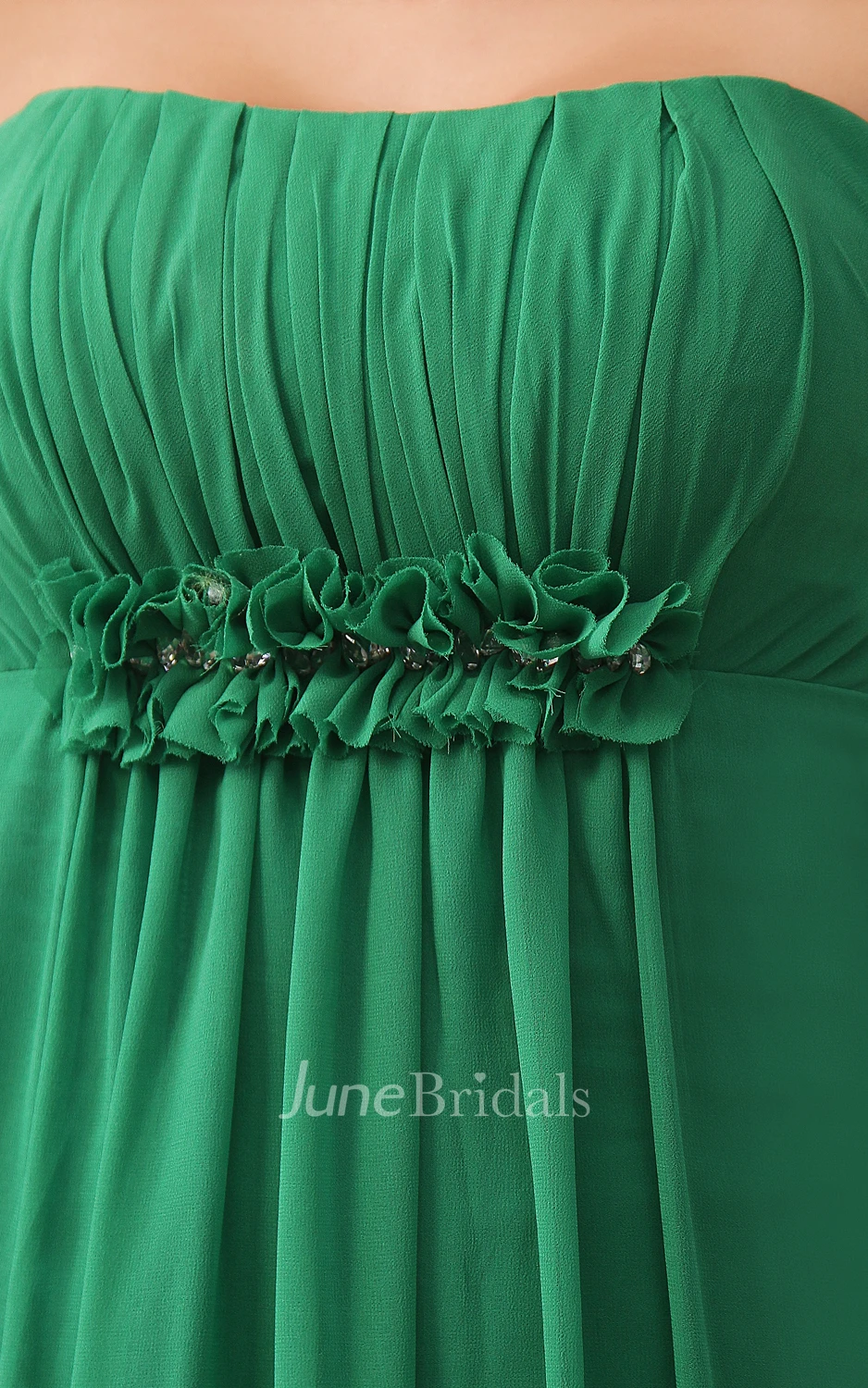 Sweetheart Sleeveless Maxi Pleated Dress With Floral Ruching