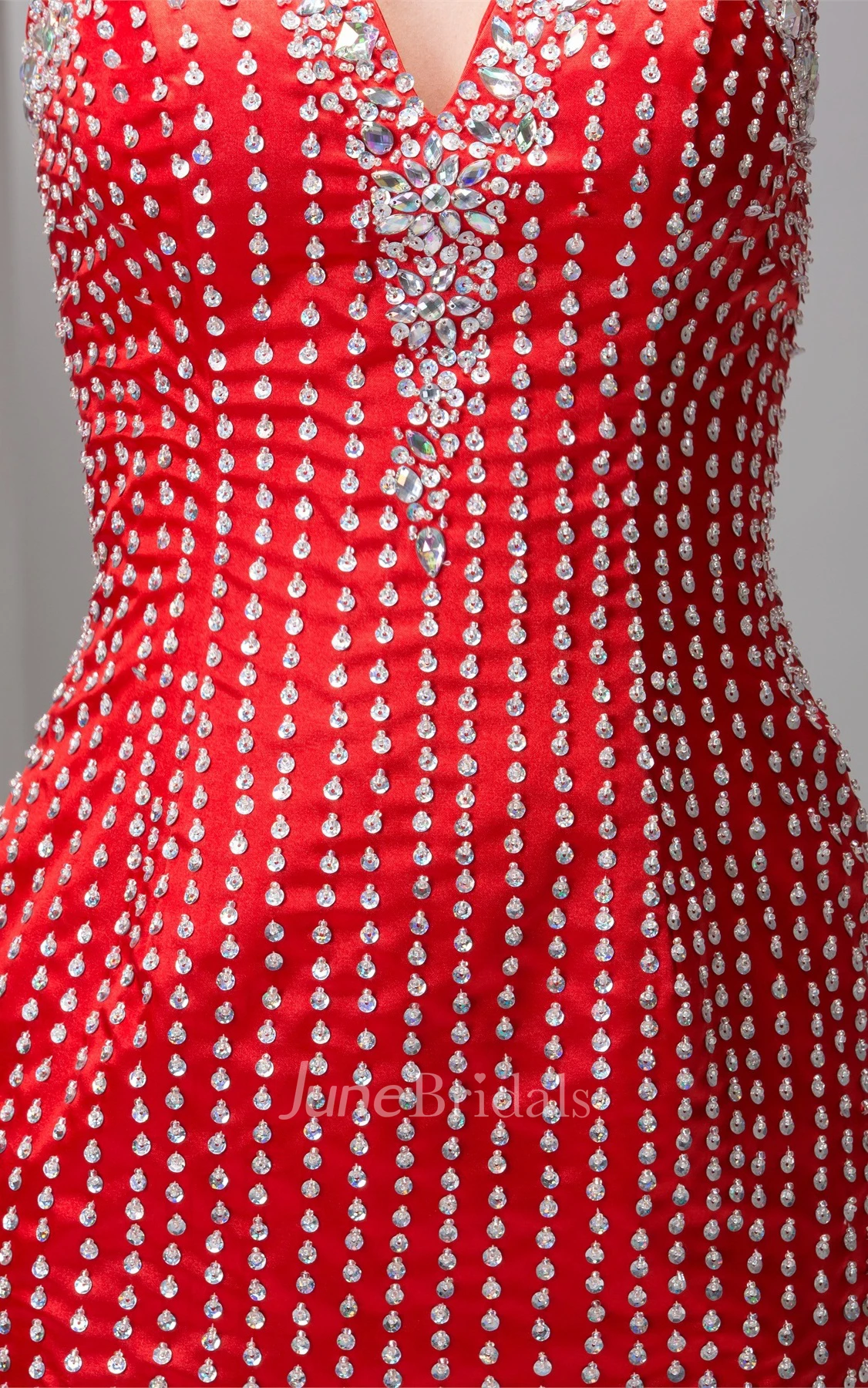 Sweetheart Sheath Maxi Dress with Beading and Sweep Train