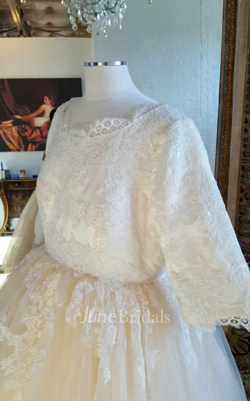 Ball Gown Short Tulle Lace Weddig Dress