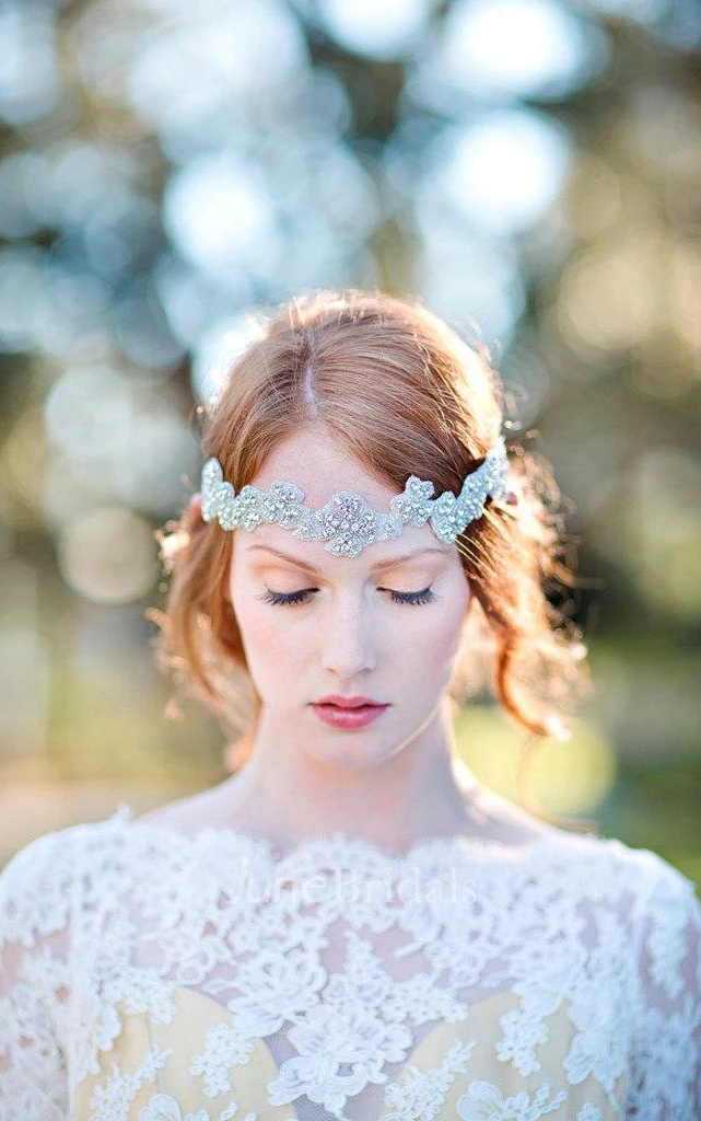 Romantic Long A-Line Wedding Dress With Lace Bodice on Tulle