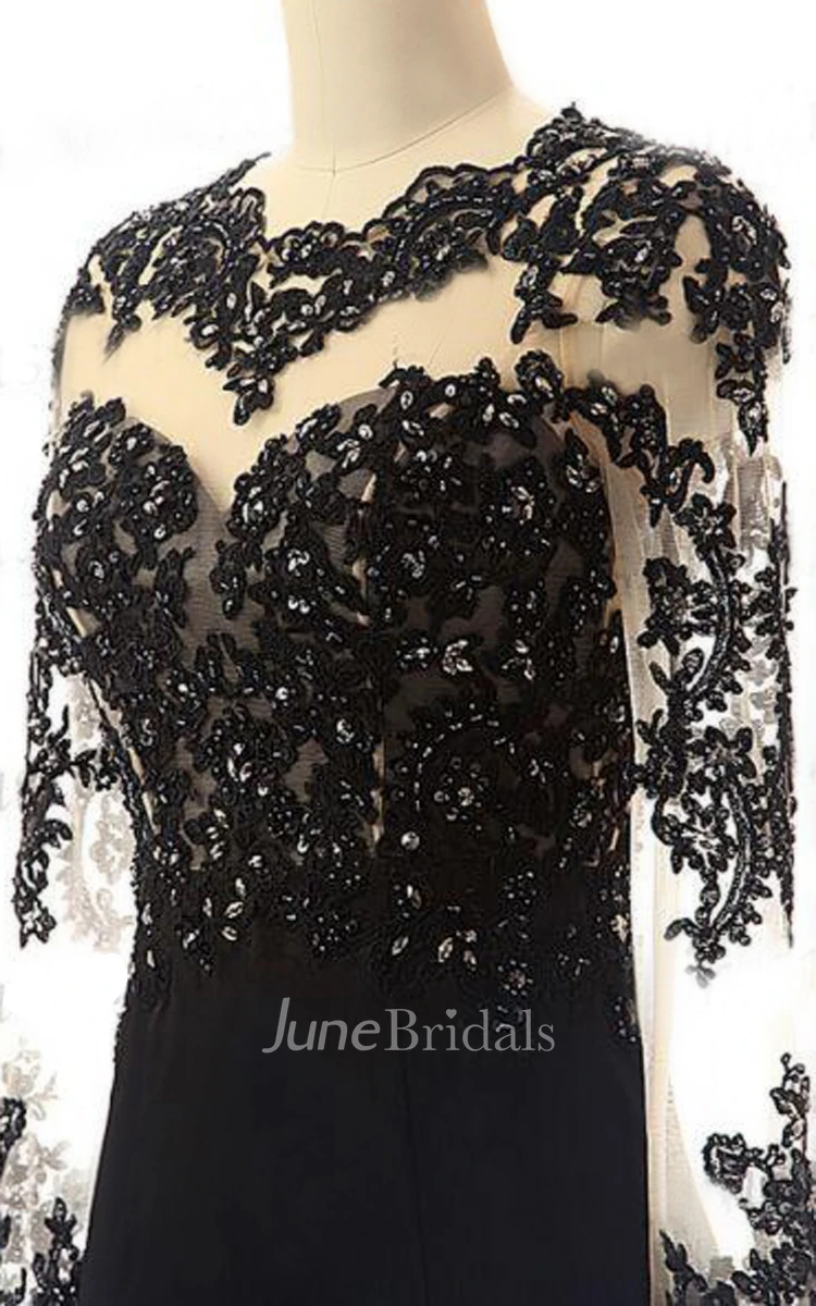 Mermaid Long Sleeve Tulle Dress With Beading