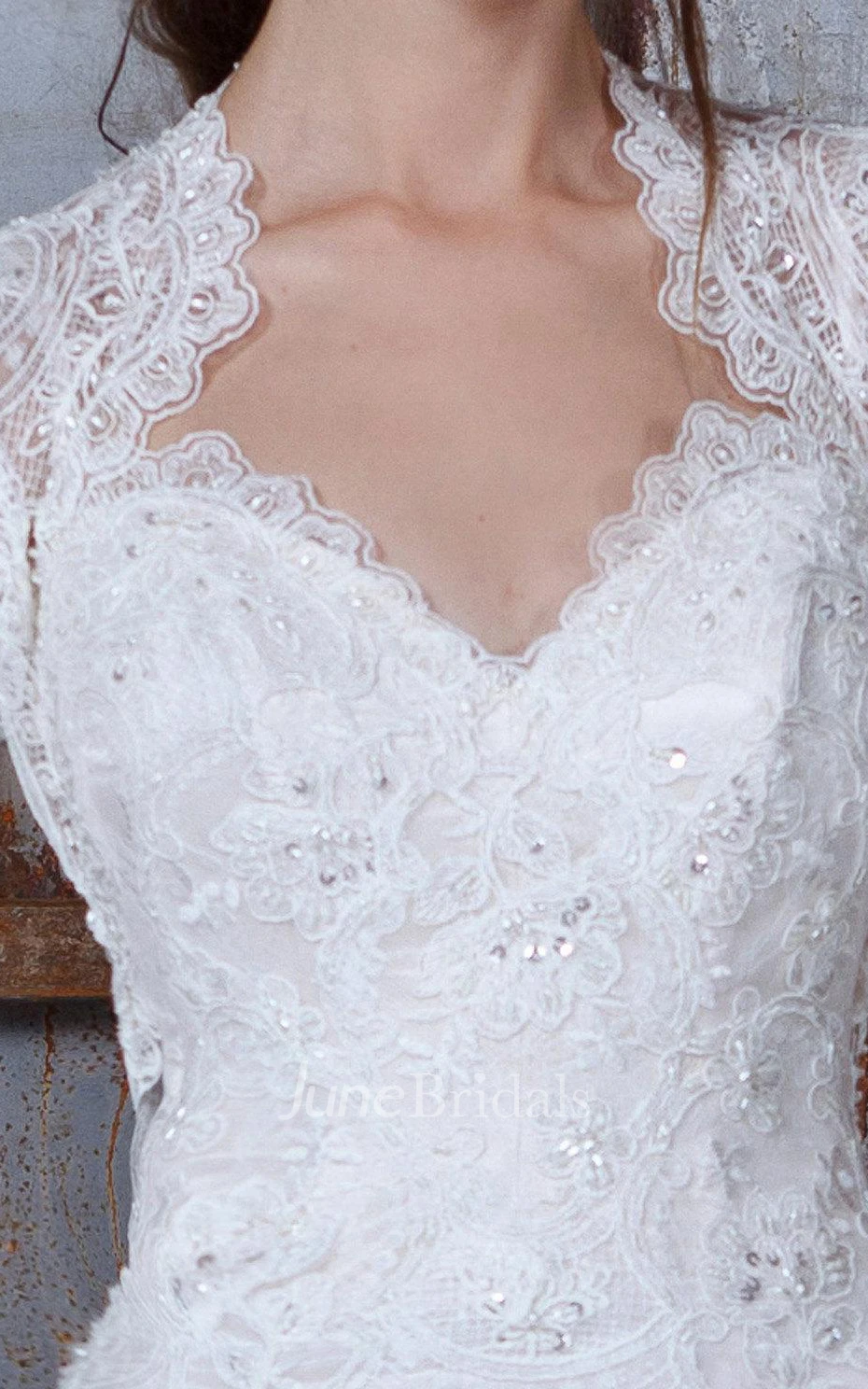 Sheath Cap V-Neck Floor-Length Lace Dress With Appliques