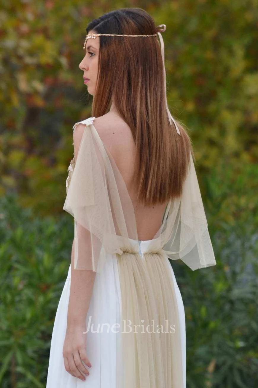 Chiffon Tulle Satin Lace Wedding Dress