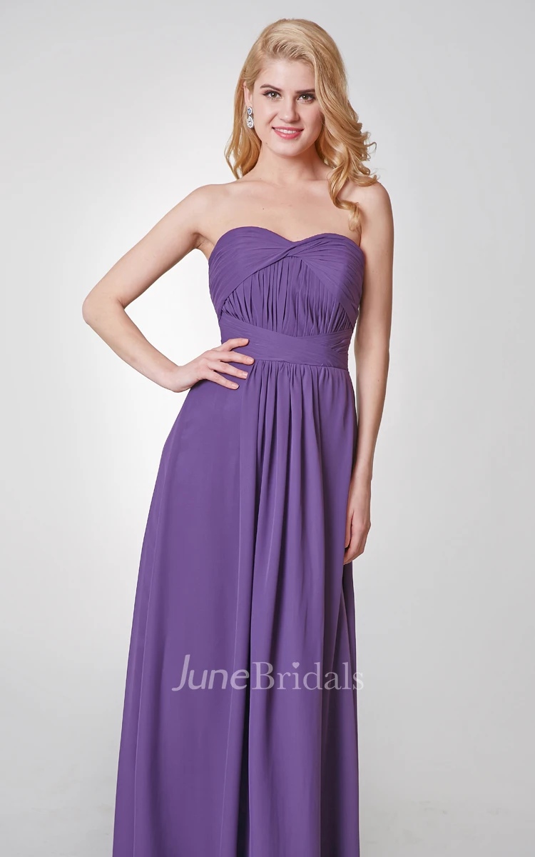 Backless A-line Long Chiffon Dress With Small Pleats