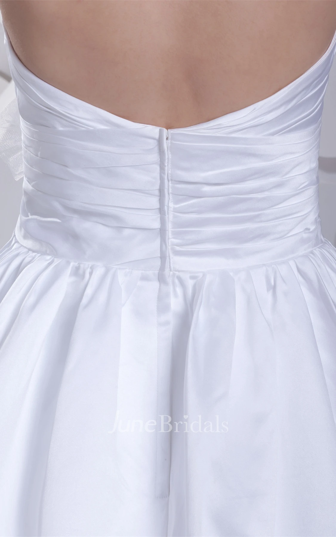 Sweetheart Criss-Cross Pleated Ball Gown with Floral Waist