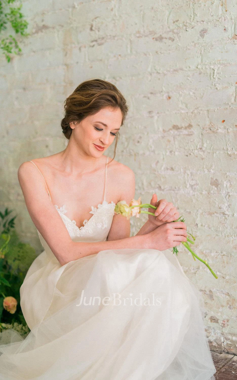 Backless Tulle Lace Organza Satin Charmeuse Weddig Dress