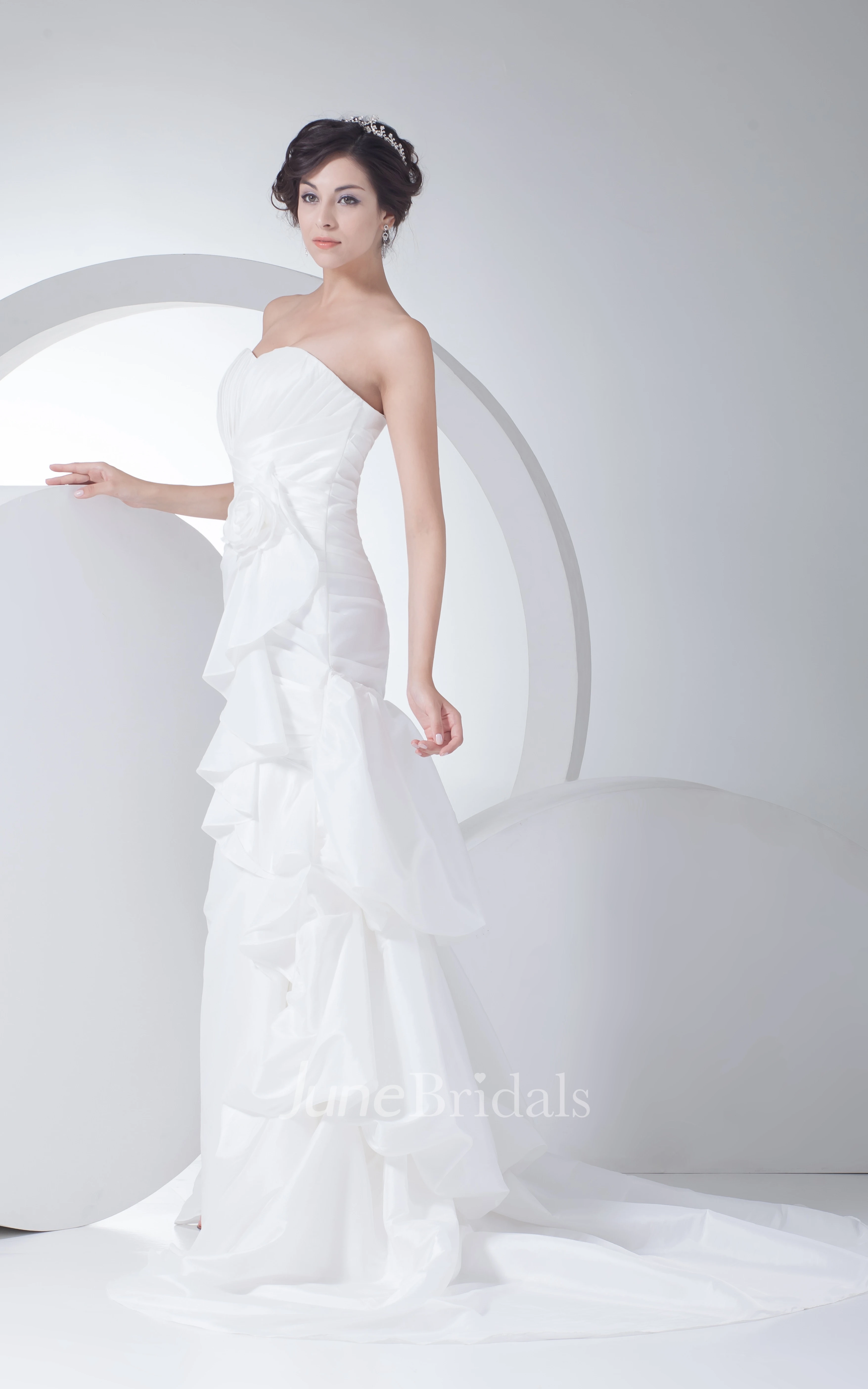 Sweetheart Mermaid Taffeta Dress With Ruching and Draping