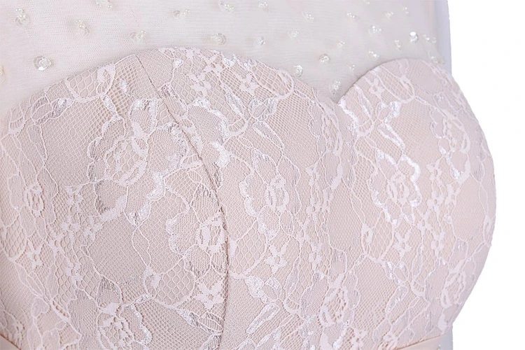 Scoop Neckline Bridal Dress With Long Sleeves