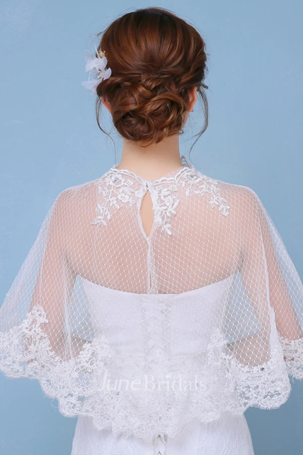 New Luxury Lace Stand Collar Cape Cape Shawl