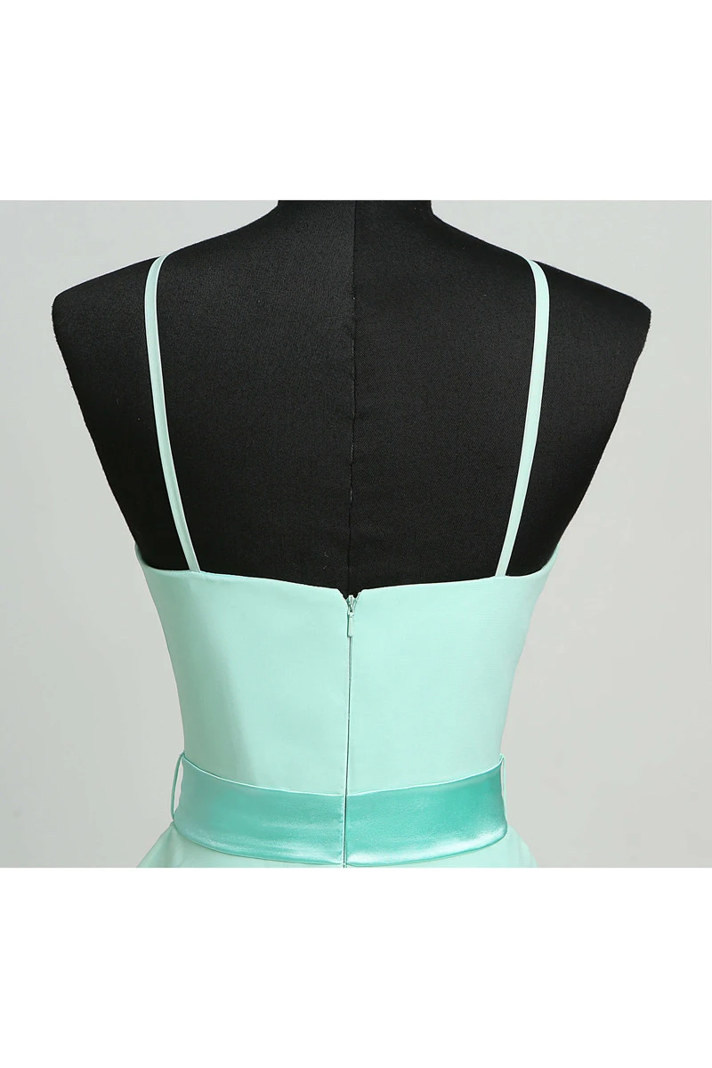 Sheath Halter Chiffon Simple Short Mini Sleeveless Zipper Straps Dress