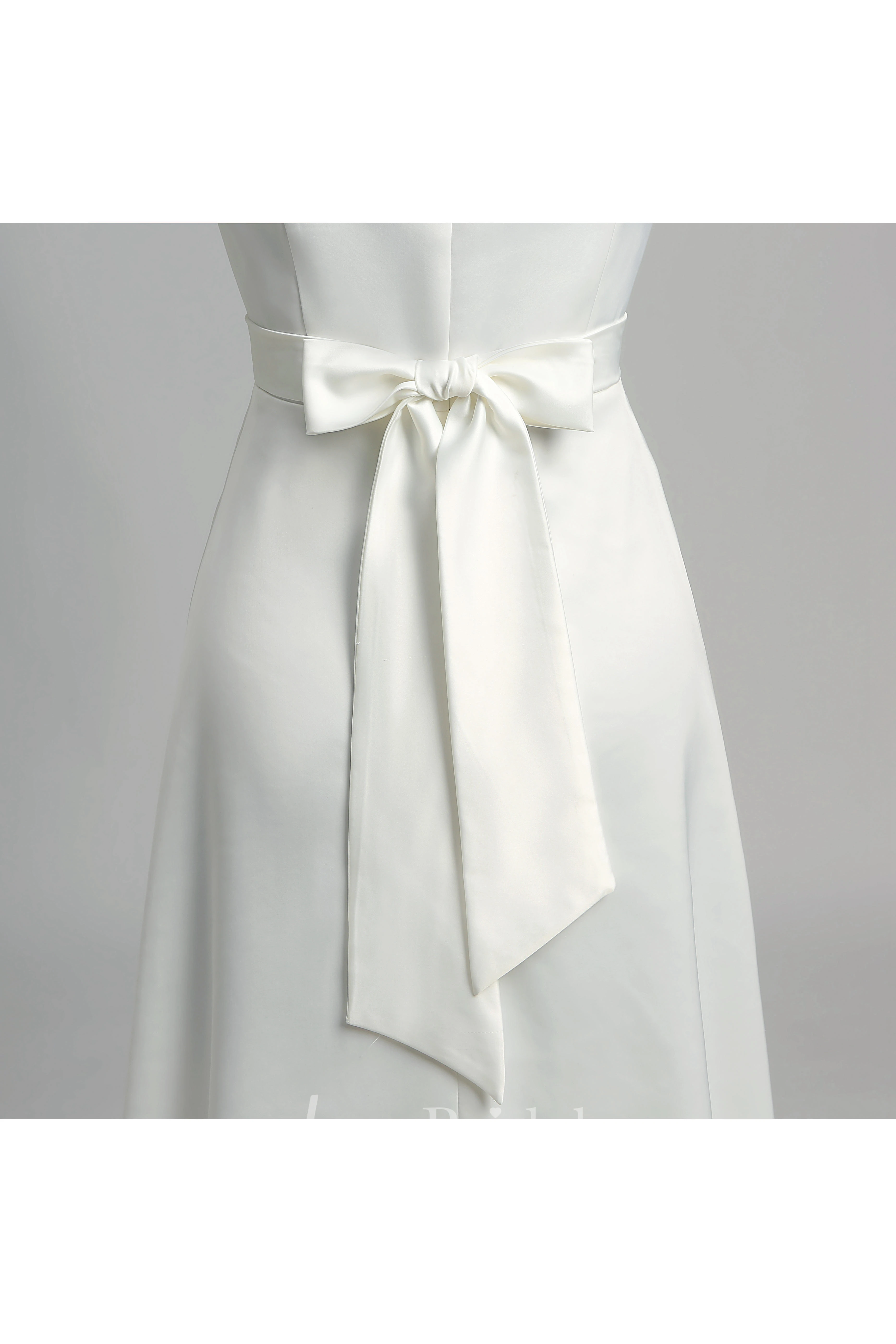 Graceful Off-the-shoulder A-line Beaded Satin Wedding Dress