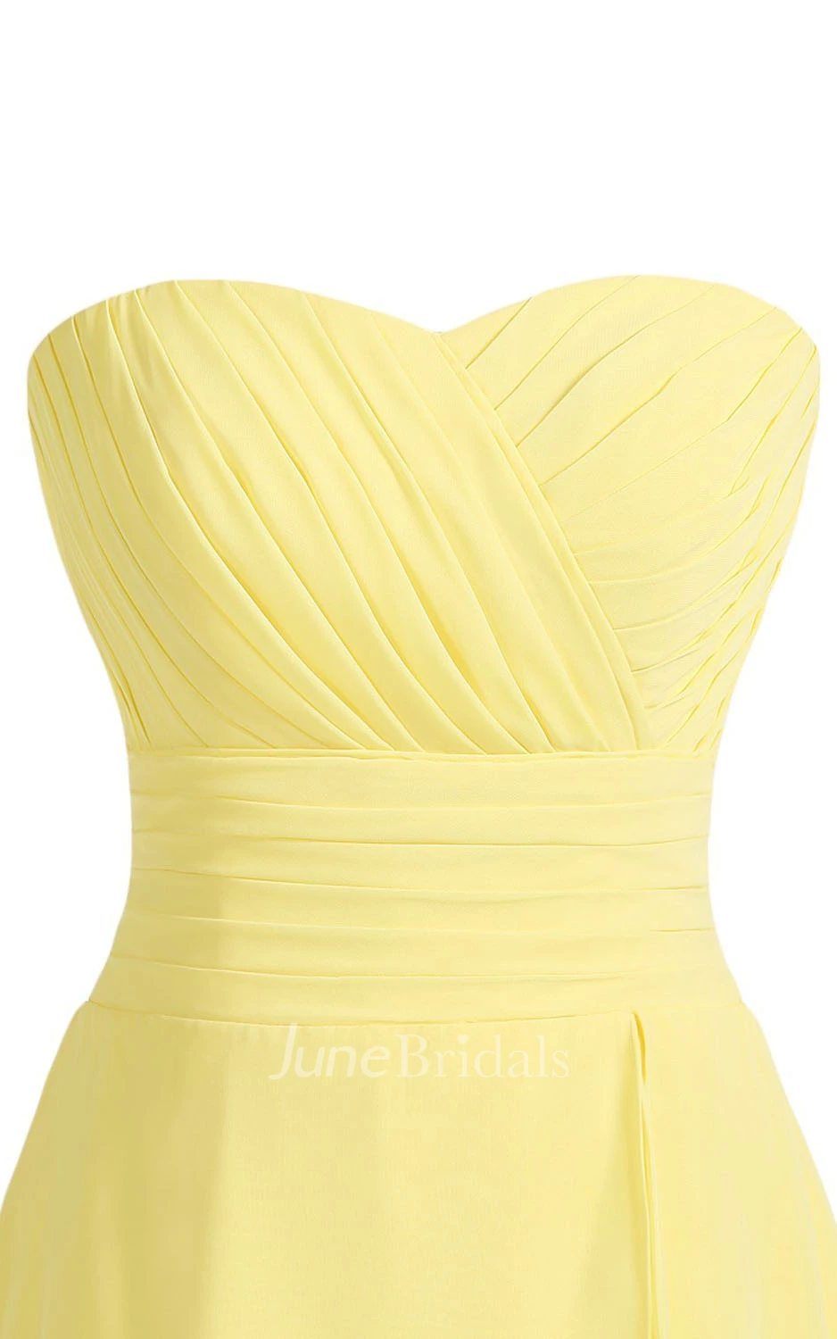 Sweetheart Asymmetrical Bodice Knee-length Layered Chiffon Dress