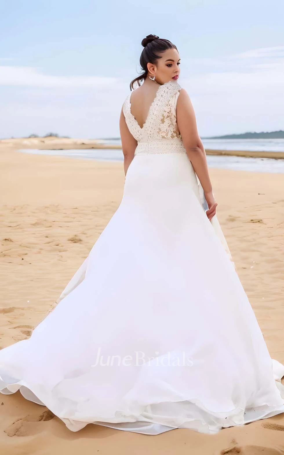 Simple elegant outlet beach wedding dresses