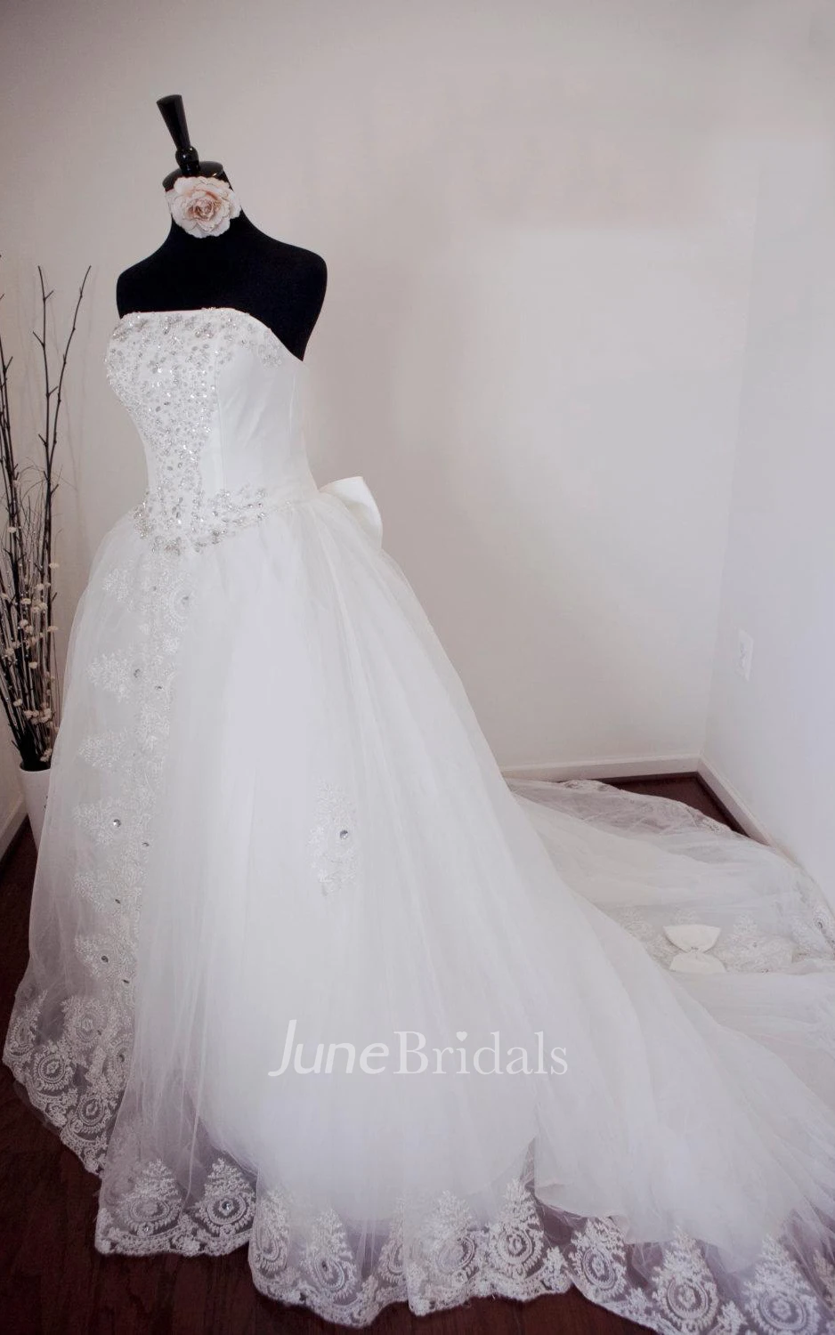 Chiffon Tulle Lace Weddig Dress With Beading