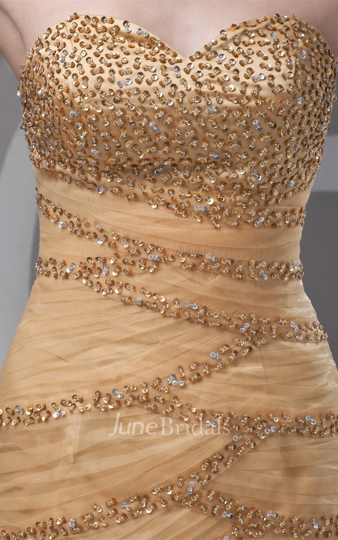 Sweetheart Ankle-Length Column A-Line Gown with Crystal