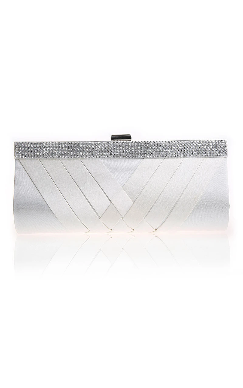 Rhinestone Woven Clutch