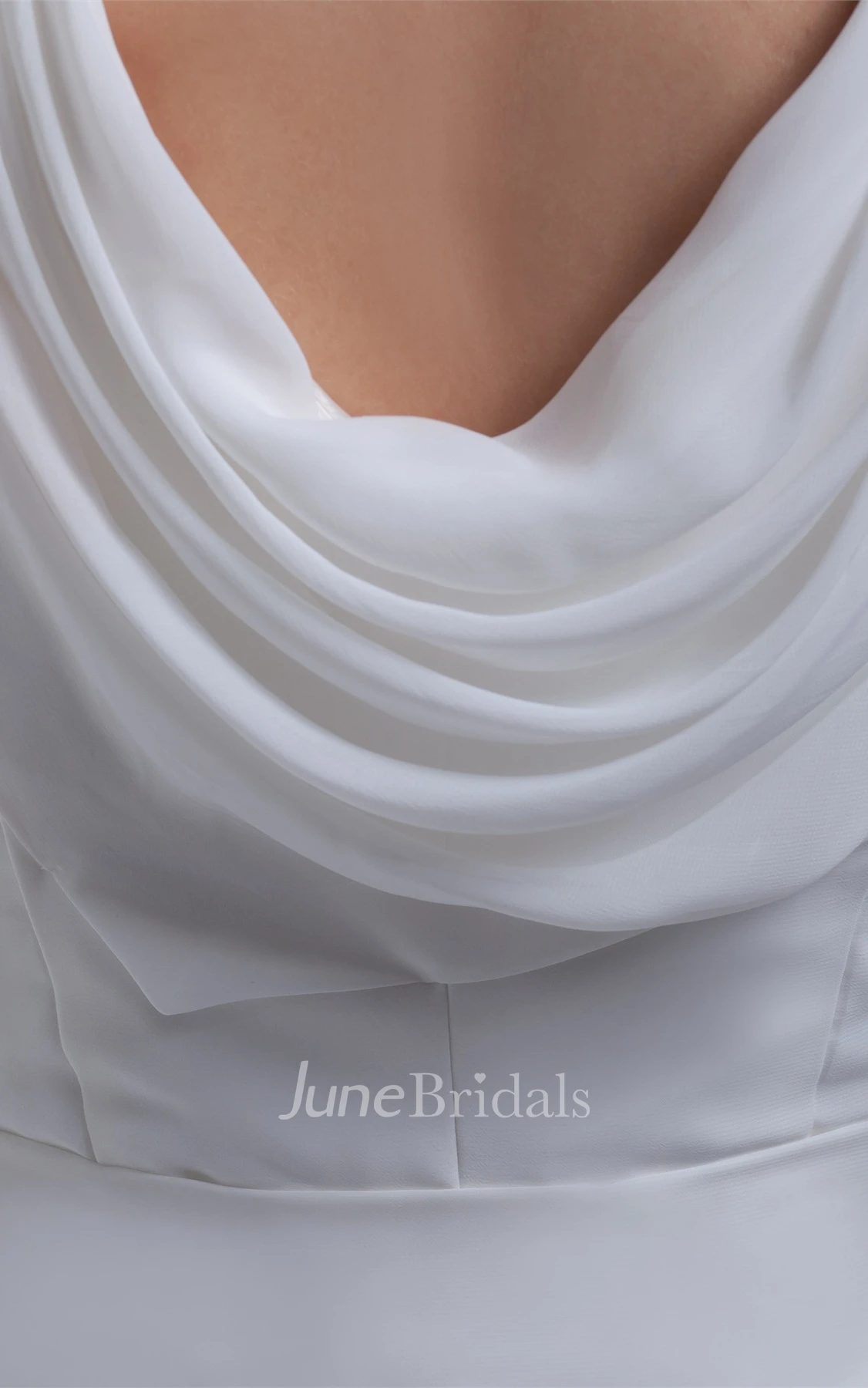 Cap-Sleeve Ruffled Cowl Neck Dress with Pleat and Waistband