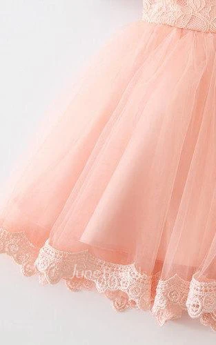 Sleeveless Pleated Lace Bodice Dress With Flower