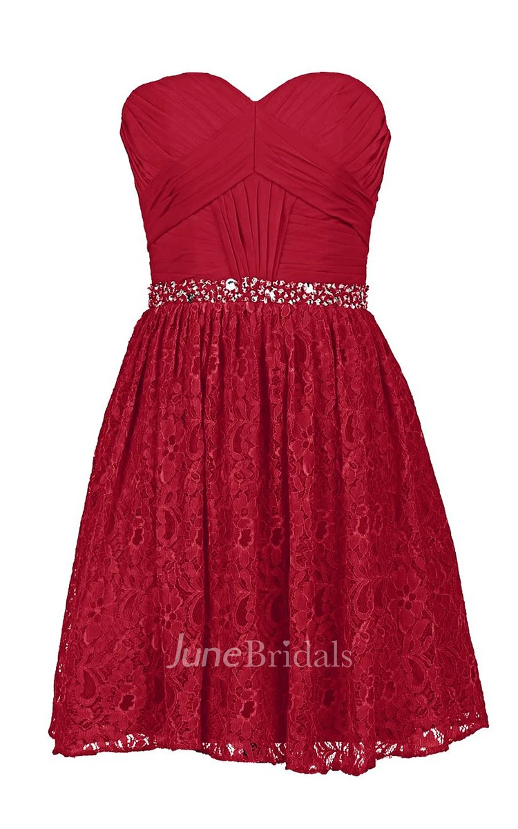 Sweetheart Bridal Dress With Beading and Lace Skirt