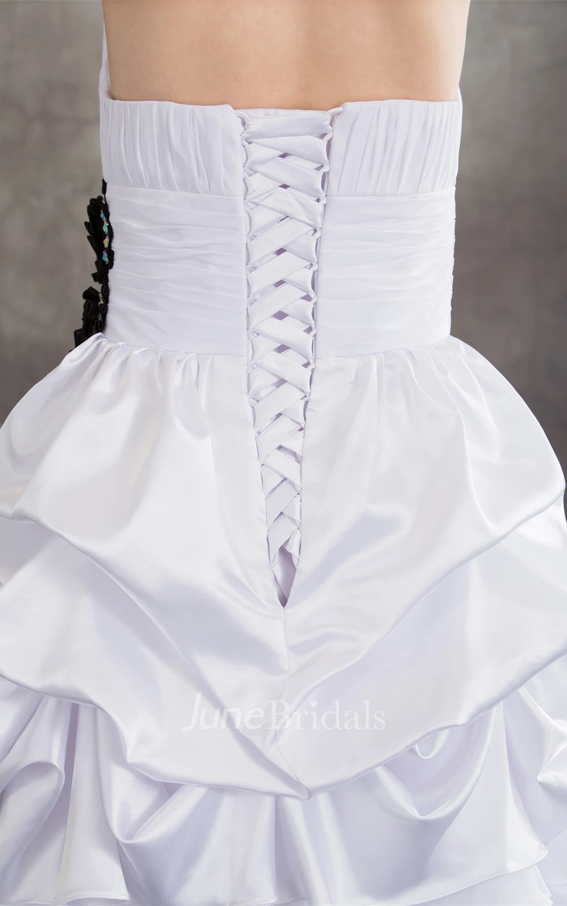 Plunged Pick-Up Midi Dress with Flower with