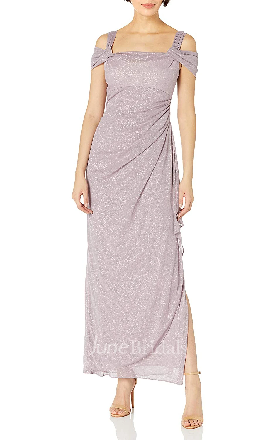 Modern Sheath Off-the-shoulder Sequins Sleeveless Mother of the Bride Dress