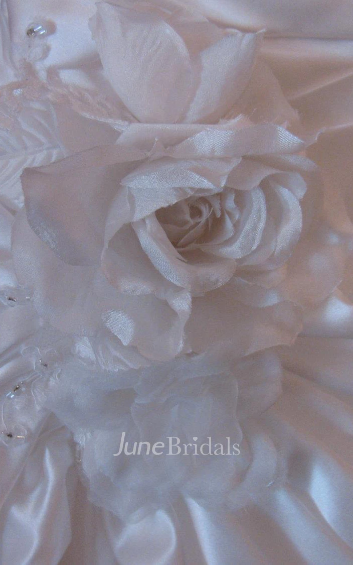 Sweetheart Ruffled Long A-Line Wedding Dress With Beading Detailing