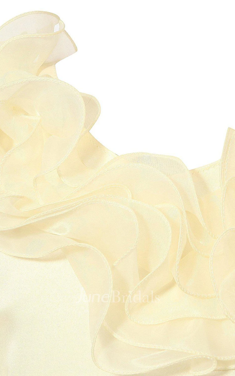 Sleeveless A-line Beaded Dress With Flowers and Bow