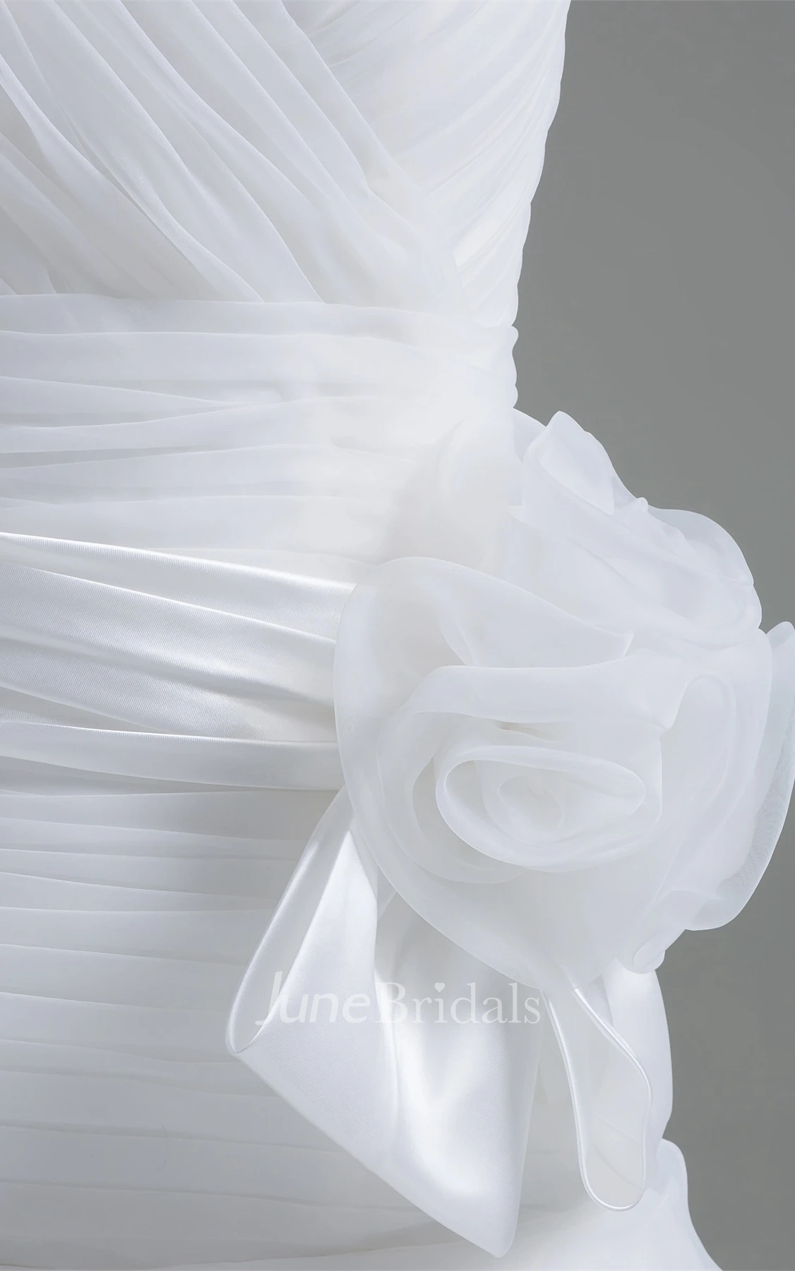 Criss-Cross Sweetheart A-Line Dress with Tiered Ruffle and Flower