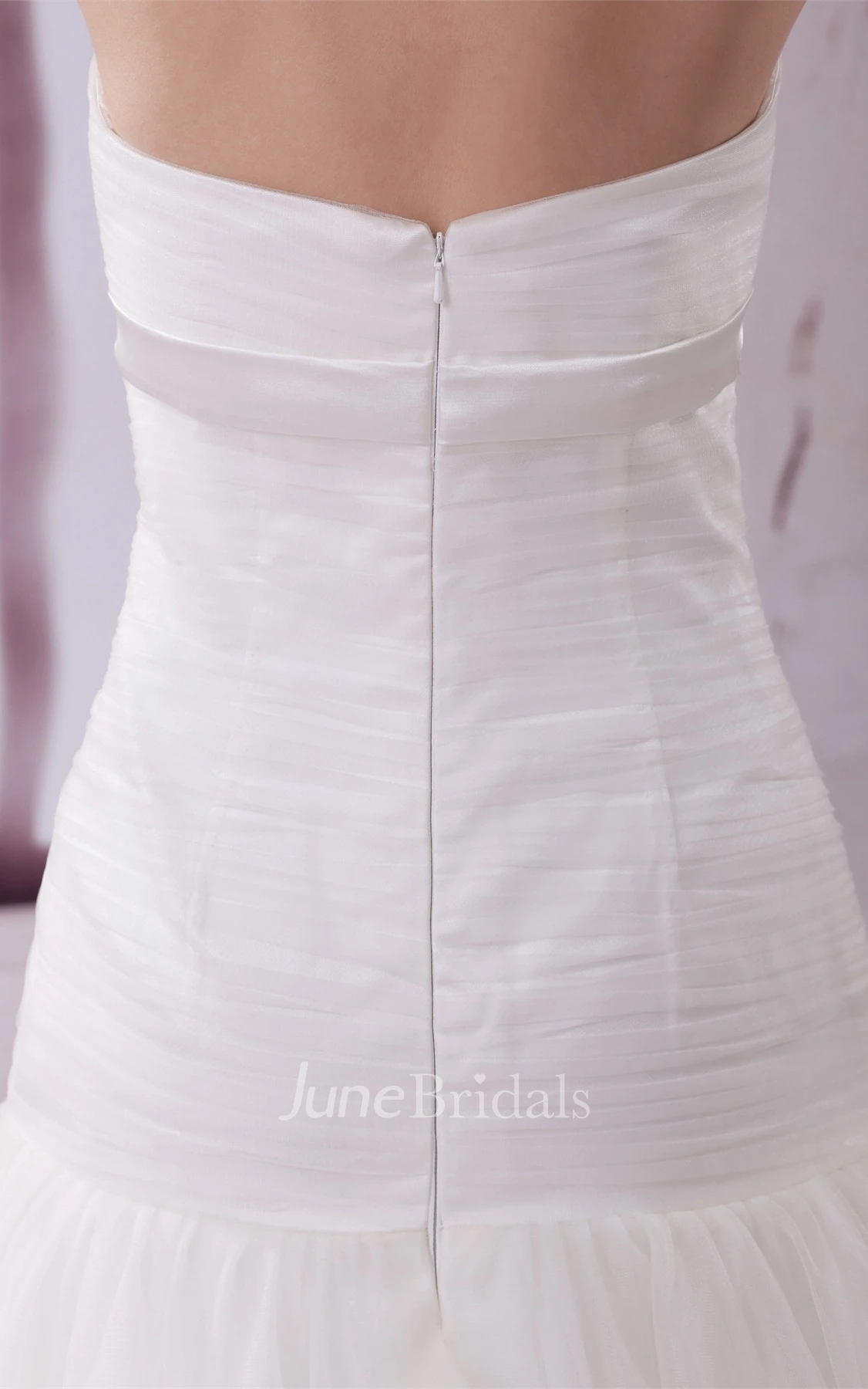 Sweetheart Tulle A-Line Gown with Flower and Ruching