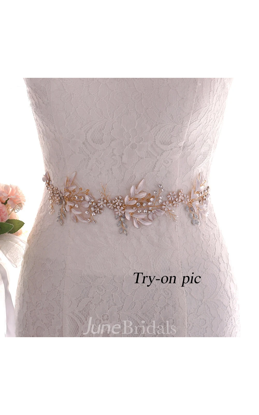 Elegant Organza Beaded Belt
