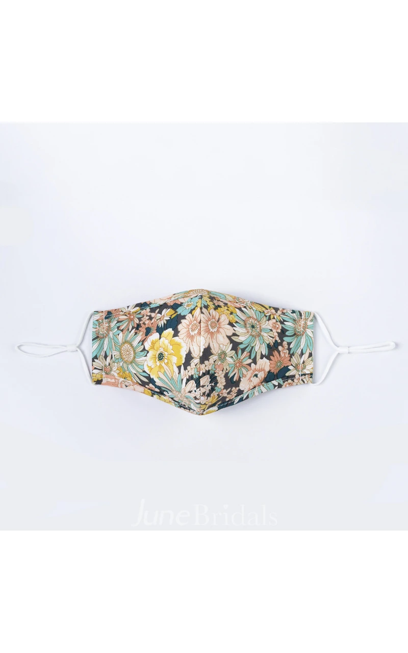 Non-medicial Floral Printed Cotton Washable Face Mask In 4 Colors