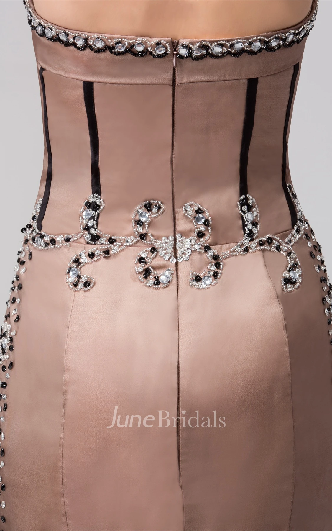 Sweetheart Column A-Line Gown with Lace and Rhinestone