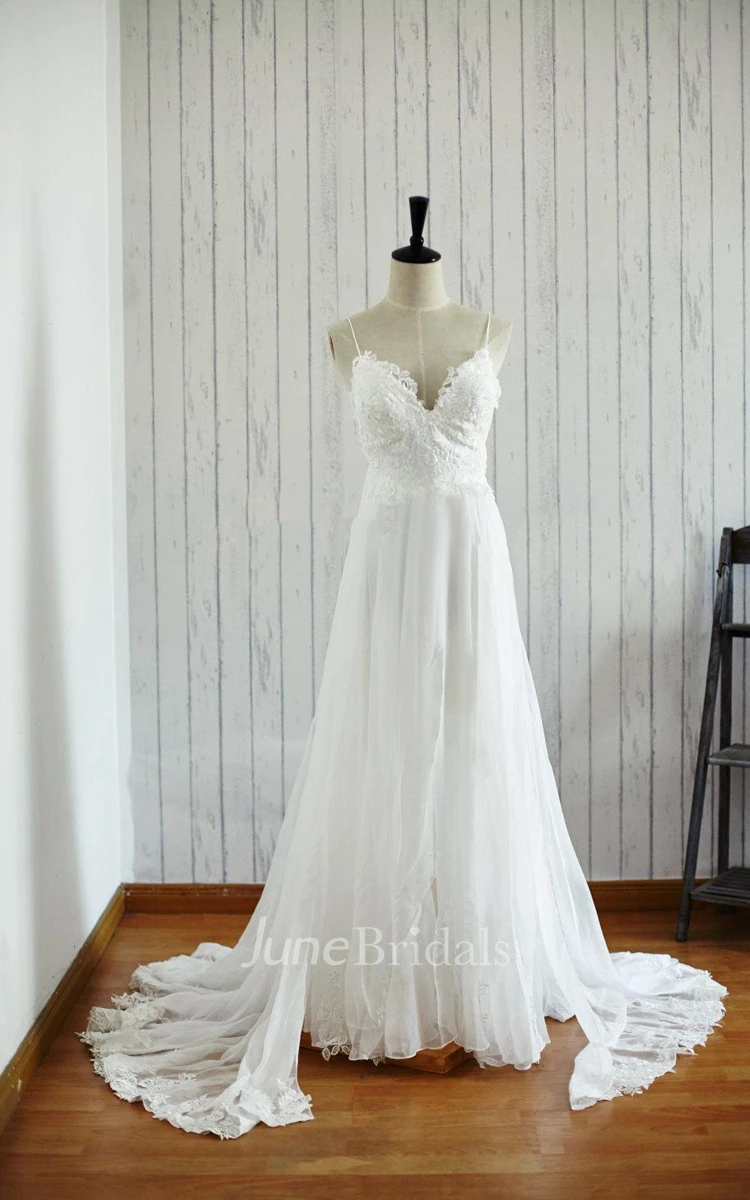 Backless chiffon sale wedding dress