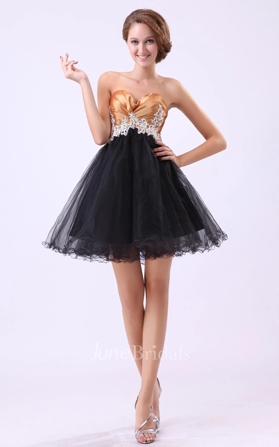 Sweet Sixteen Dress Sheer Lace Corset and Boning Sparkling Sweetheart Neckline