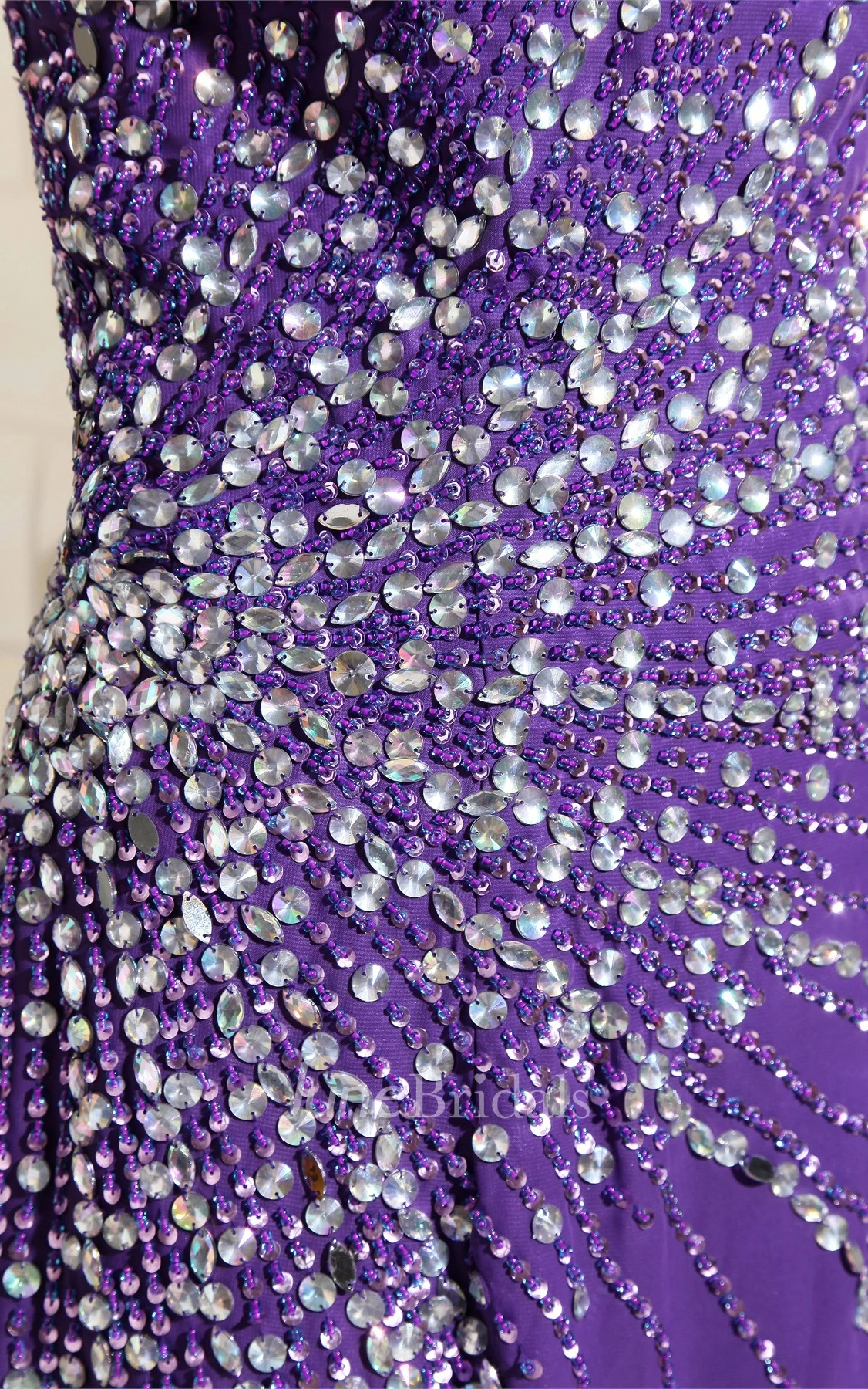 Sweetheart Front-Split Maxi Dress with Crystal Detailing