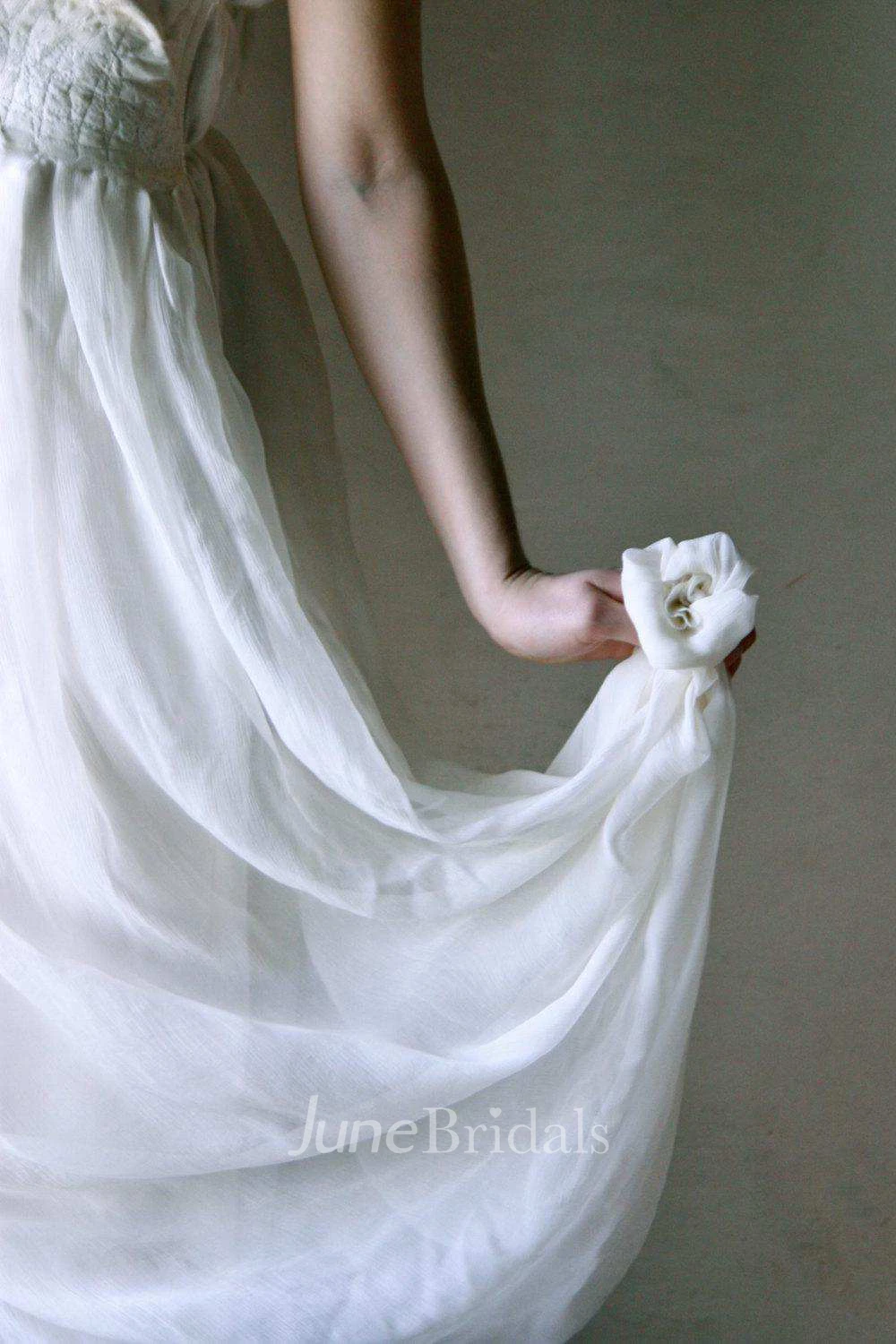 Casual Haltered Pick Up Floor-Length Dress With Flower And Bow