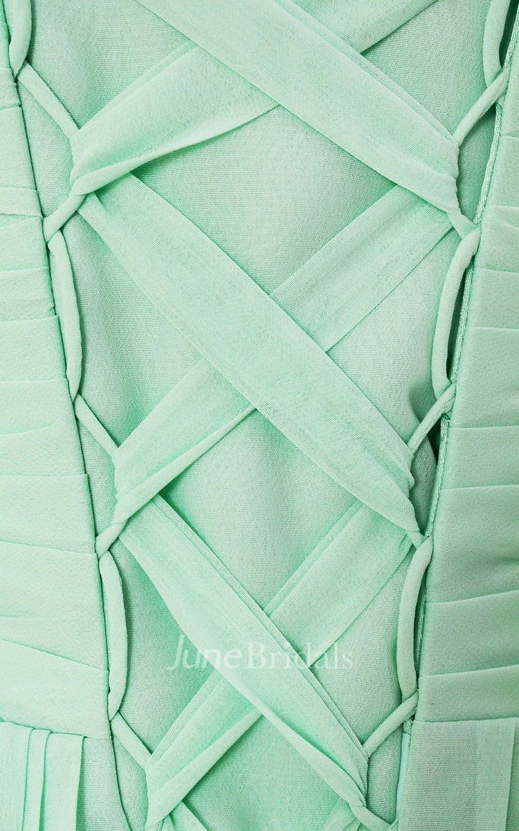 Strapless Sweetheart Ruched Short Dress With Lace-up Back