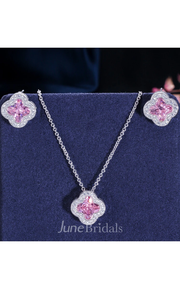 Special Multiple Color Bridal and Cocktail Party Rhinestone Necklace and Earrings Jewelry Set