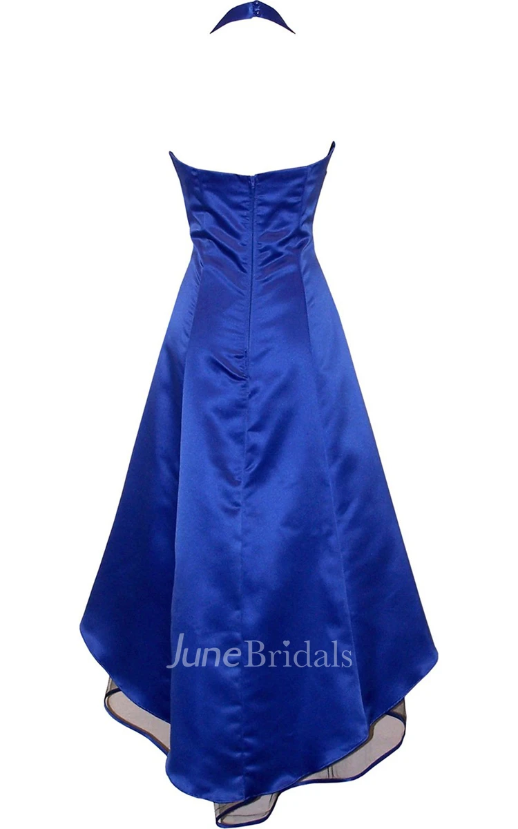 Ruched Bust Beading Dress With Tulle Skirt