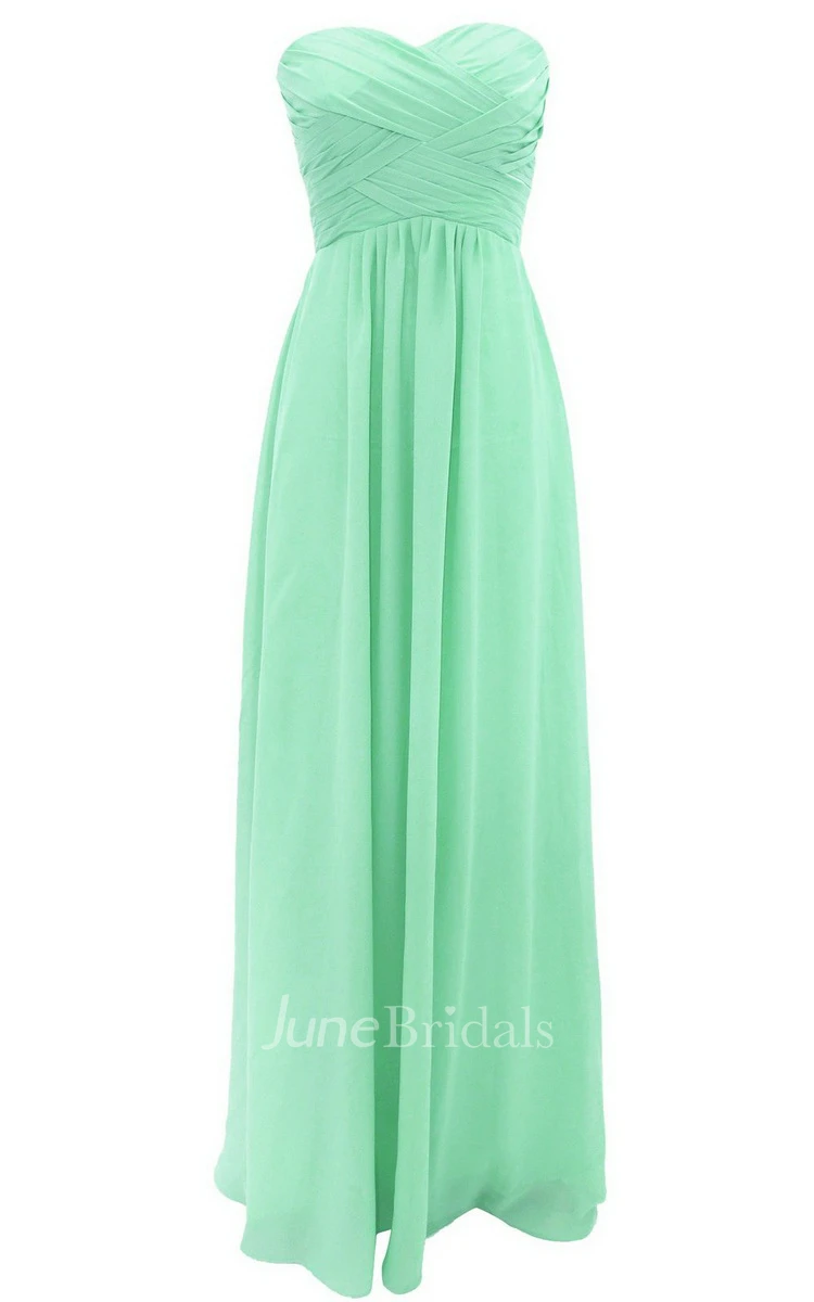 Graceful Sweetheart Ruched A-line Dress With Zipper Back