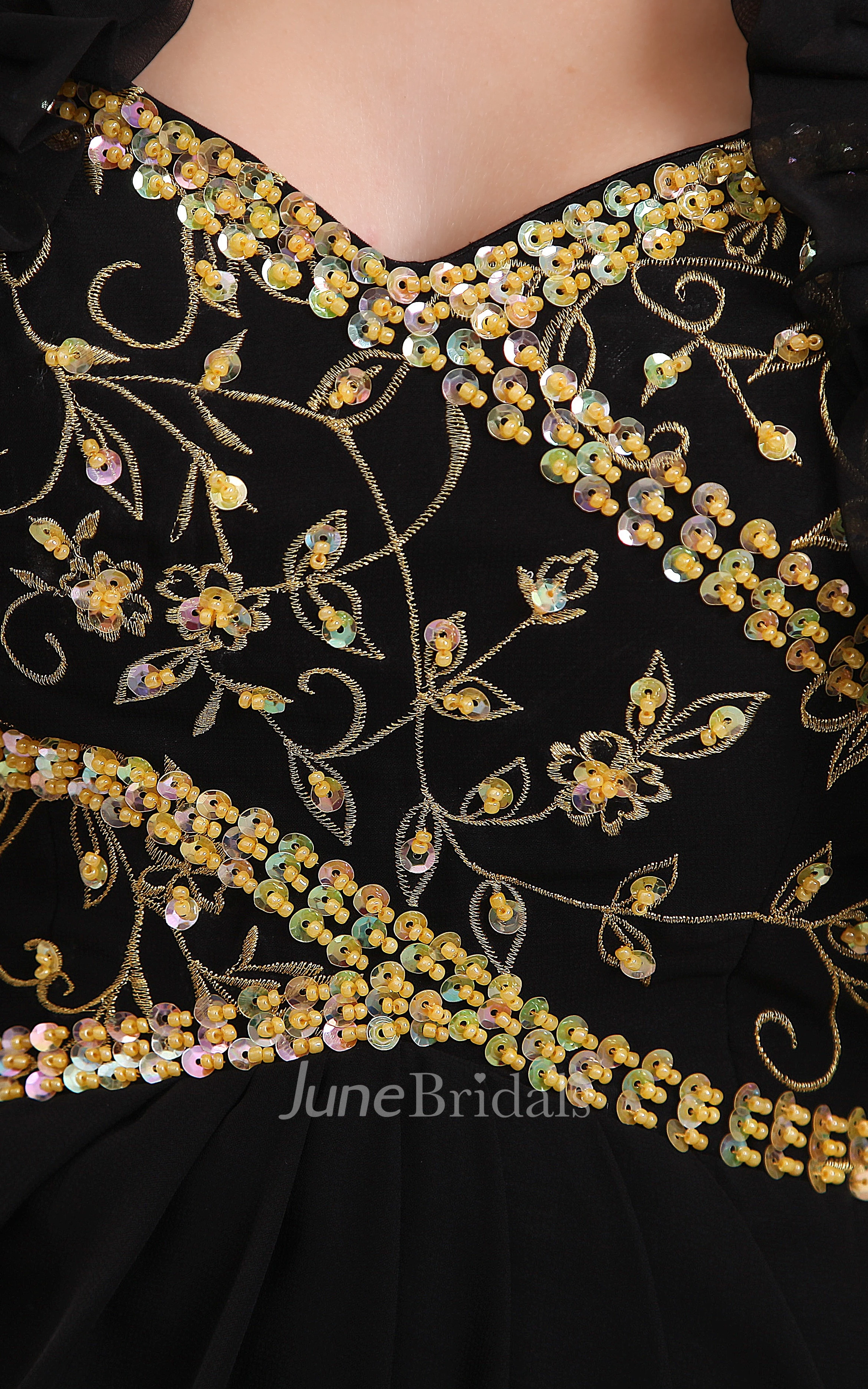 Refined Strapless Sheath Dress With Beading and Bolero