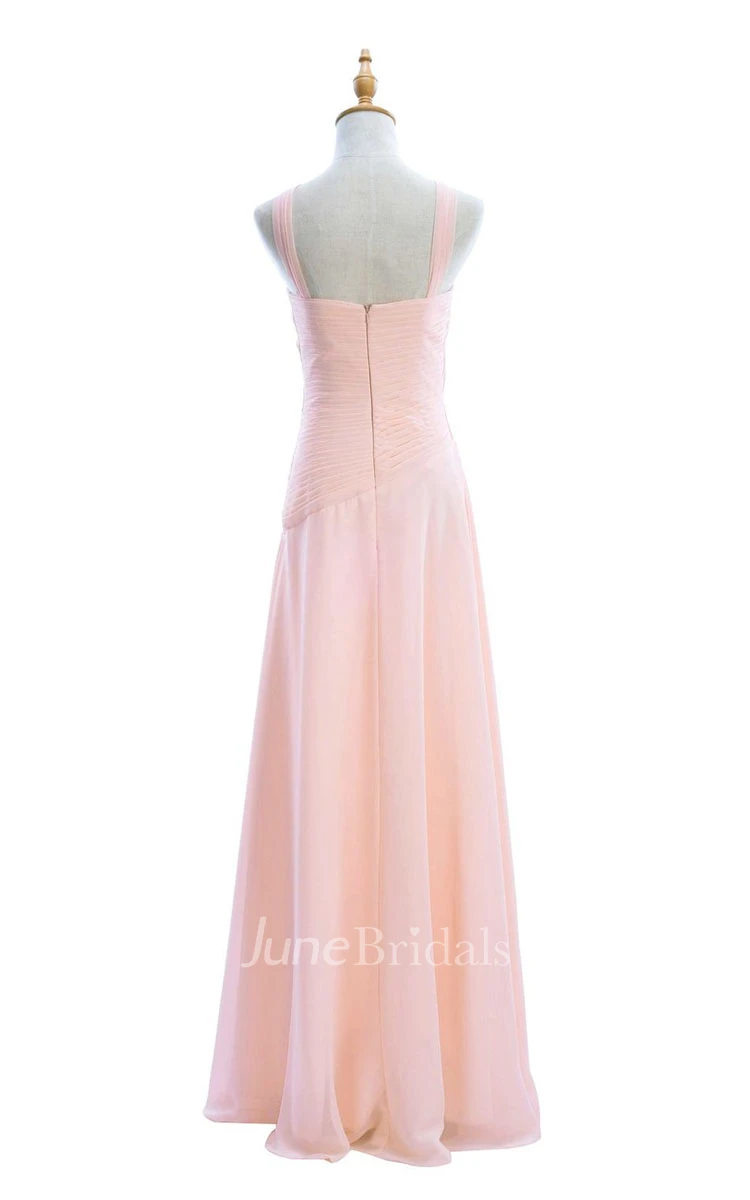 One-shoulder Sweetheart Long Empire Dress With Side Slit