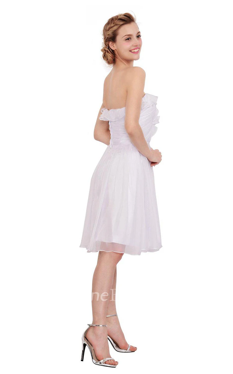 Amazing Sweetheart Knee-length Dress With Ruffles
