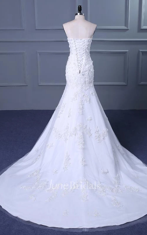 Mermaid Tea-Length Off-The-Shoulder One-Shoulder Straps Beading Flower Straps Tulle Lace Sequins Satin Dress