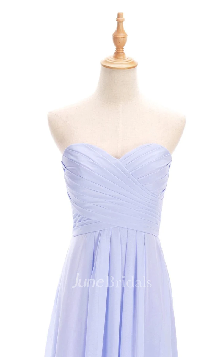 Strapless Ruched A-line Gown With Lace-up Back