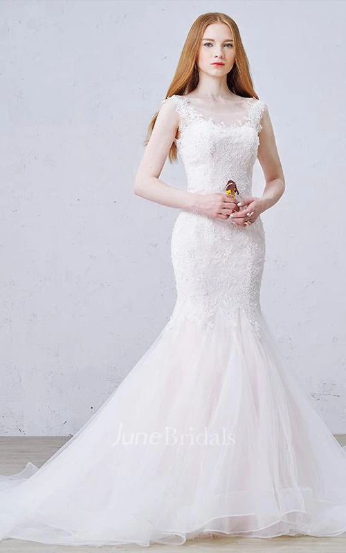 Mermaid Scoop Sleeveless Draping Dress