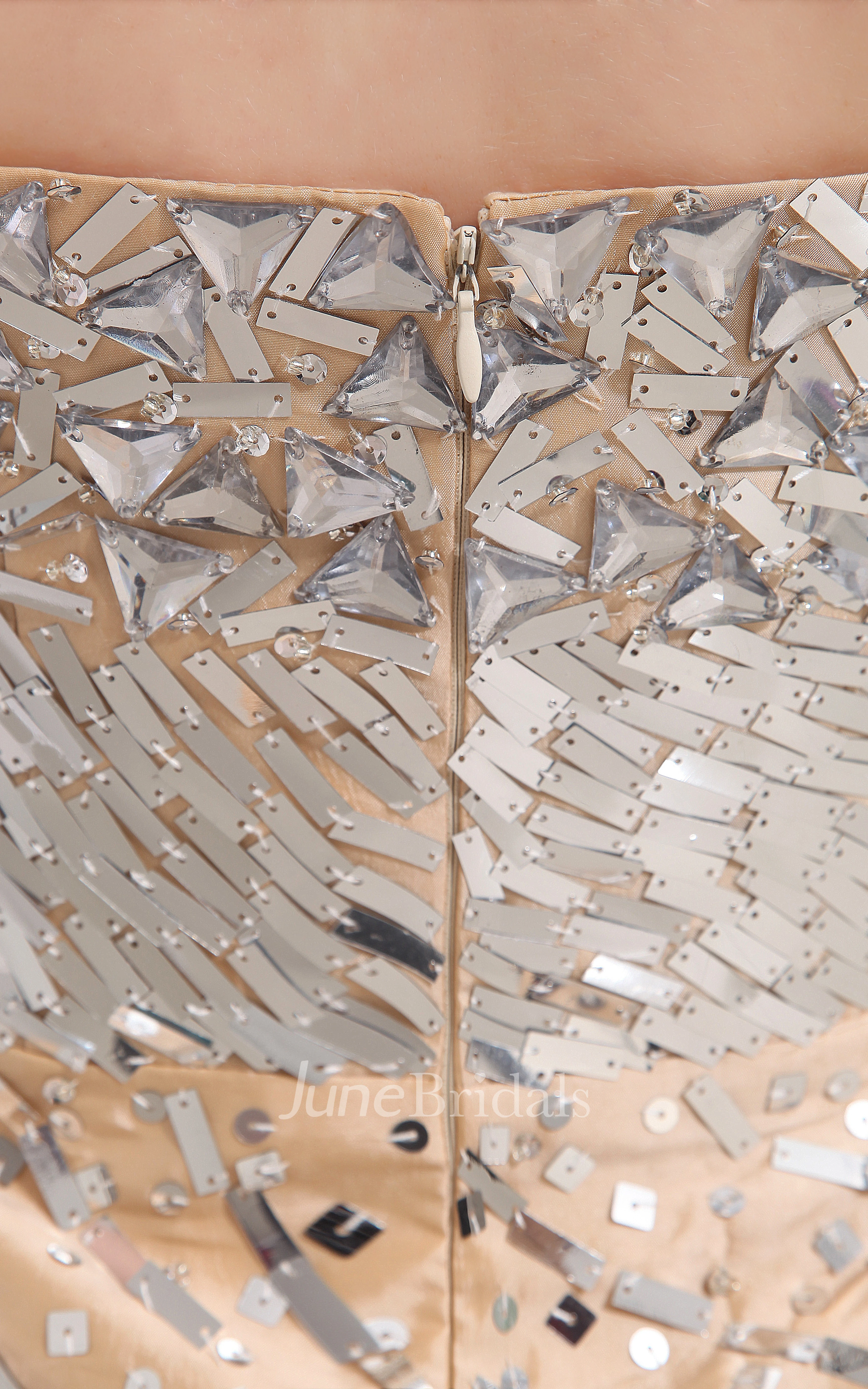 Shining Strapless Short Pencil Dress With Sequins