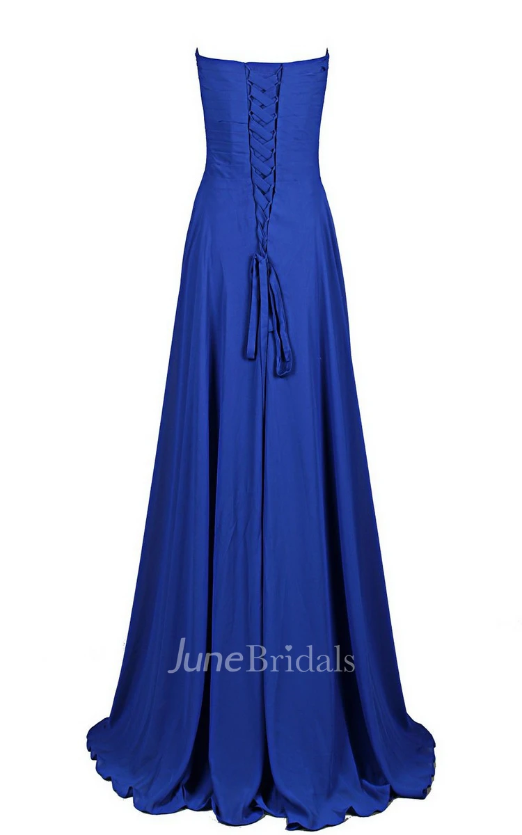 Sweetheart Empire Long Chiffon Dress With Sequins