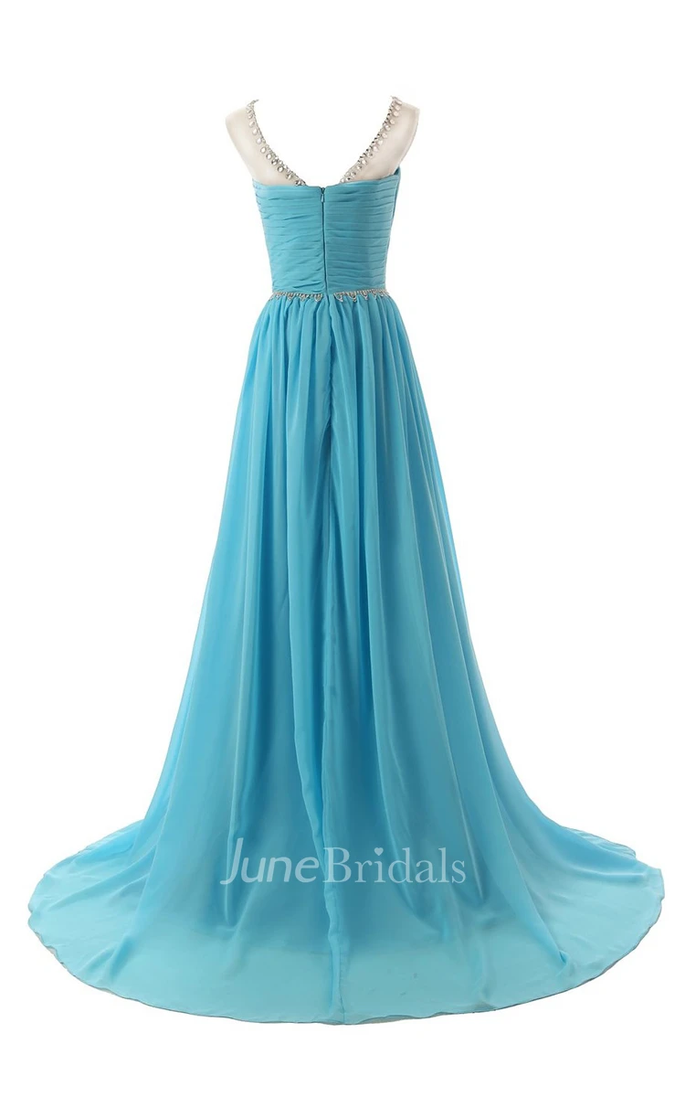 Scoop Court Train With Basque Waist